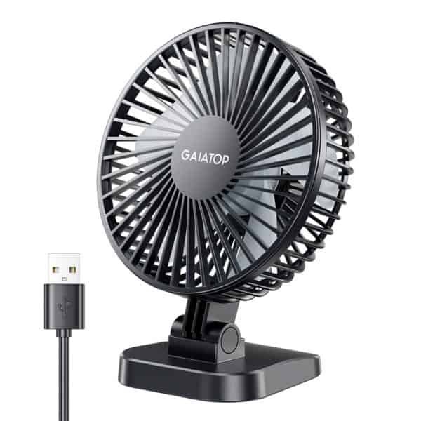 GAIATOP VENTILADOR MINI USB DESKTOP FAN PORTÁTIL, VENTILADOR DE REFRIGERÃO SILENCIOSA, AJUSTE DE 3 VELOCIDADES, ADEQUADO PARA HOME OFFICE